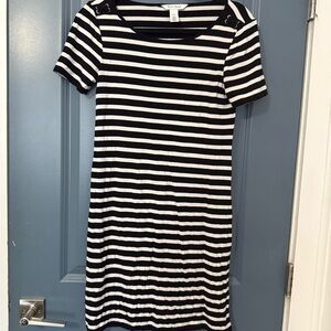 White House Black Market Black and White Raglan Mini Dress